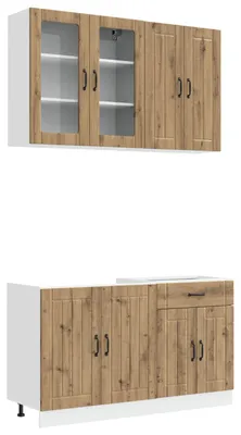 Immagine prodotto di vidaXL Modulo cucina LUCCA, 4 pezzi, pannello di legno effetto "Artisan Oak"
