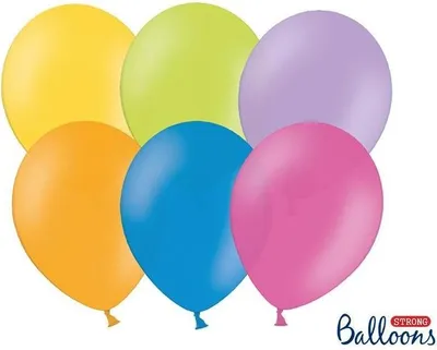 Zdjęcie produktu dla Balony lateksowe Strong, Kolorowe, Pastel Mix, 30cm, 10 szt.