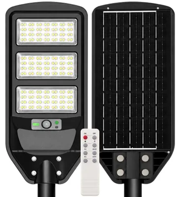 Obrázek produktu pro Optonica Solární pouliční lampa s LED, stupeň krytí IP65, s dálkovým ovládáním, 12W, studená bílá barva (6000K), životnost 25 000 hodin