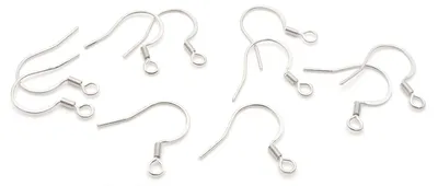Produktbild von Vintageparts Ohrhaken 304 Edelstahl silberfarben 10 Stück