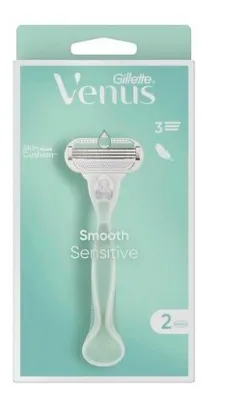 Zdjęcie produktu dla Venus, Smooth Sensitive, Maszynka z trzema ostrzami + 2 ostrza (PRODUKT Z NIEMIEC)