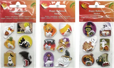 Produktbild von Lustige Halloween 3D-Sticker (3-Pack)