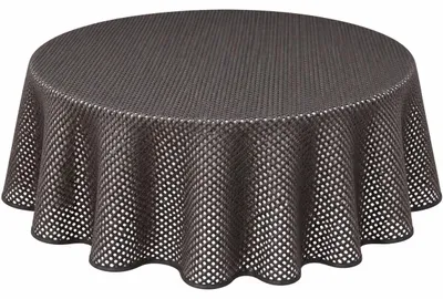 Produktbild von Tischdecke Gartentischdecke Karo Anthrazit 140 cm rund Outdoor Weichschaum PVC Terrasse Garten rutschfest wetterfest