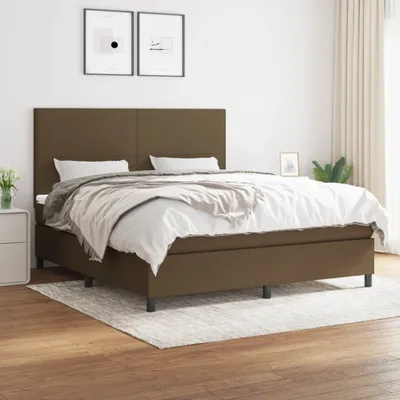 Produktbild von Boxspringbett mit Matratze Dunkelbraun 180x200 cm Stoff 3141636