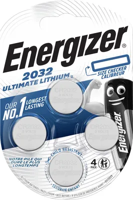 Immagine prodotto di ENERGIZER® CR2032 Ultimate Lithium Batteries 3V confezione in blister da 4 pezzi
