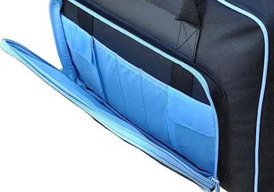 Produktbild von Famanu Nähmaschinen Tasche mit dicker Polsterung - Schwarz mit Pastellrosa oder Blau