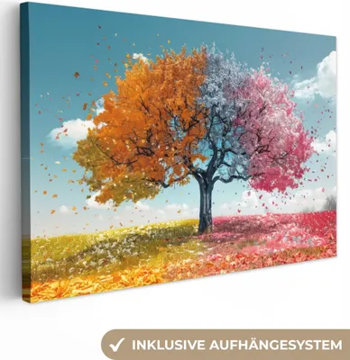 Produktbild von Leinwand Bilder 120x80 cm - Lebensbaum - Natur, Bilder, Wanddeko Wohnzimmer