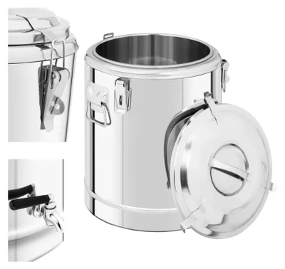 Produktbild von Gastronomie-Thermoskanne mit Zapfhahn zum Transport von Getränken, Stahl, 30L