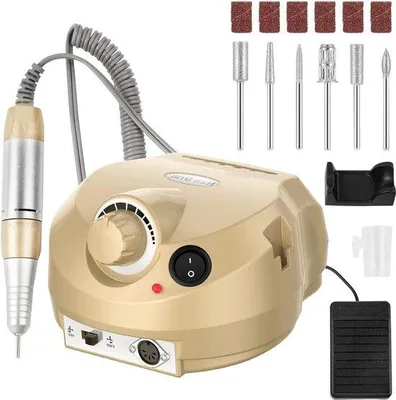 Imagen del producto de Fresa eléctrica para uñas, 30.000 RPM, color dorado