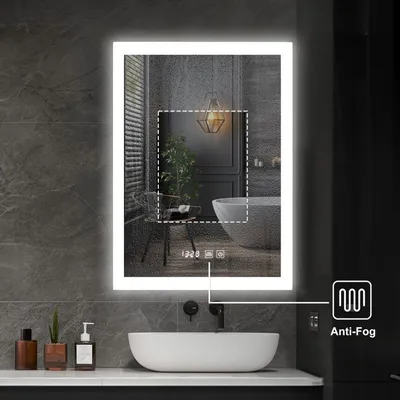 Zdjęcie produktu dla IREDA Lustro łazienkowe z oświetleniem LED, 80 x 60 cm