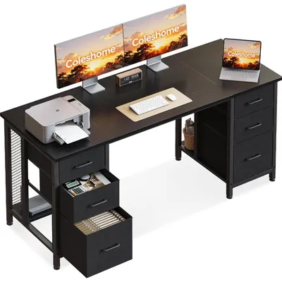 Image de Bureau avec 6 tiroirs et espace de rangement pour un bureau à domicile