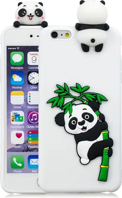 Produktbild von Für iPhone 5/5S/SE/6S/6 Plus/6S Plus/7/8/7 Plus/8 Plus Telefon Fall 3D Cartoon Panda Bambus Handy zurück Shell Shockproof Smartphone Cover