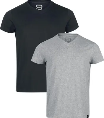 Produktbild von RED by EMP Herren schwarz/graue basic T-Shirts S
