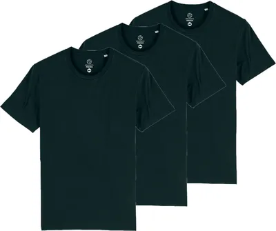 Produktbild von 3er Set T-Shirt uni aus 100% Biobaumwolle fair produziert der Marke GRADNETZ