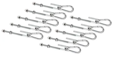 Produktbild von Alberts 10 x Schaukelhaken, 200 mm, mit Gewinde zum Durchschrauben, verzinkt