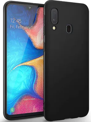 A black phone case is shown on a white background, with a smartphone partially visible on the left.