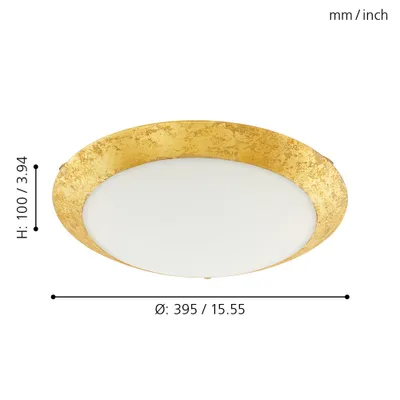 Image de Plafonnier LED Montenovo blanc, doré Eglo 98023