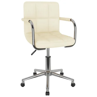 Image de vidaXL Chaise de bureau Pivotante Tissu Crème