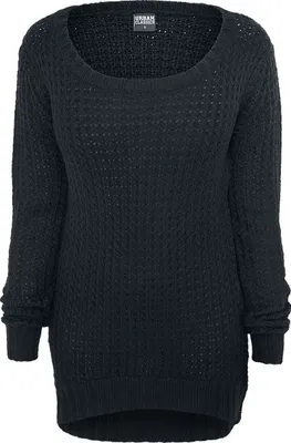 Image de Urban Classics Ladies - Long WIDENECK Sweater schwarz - M