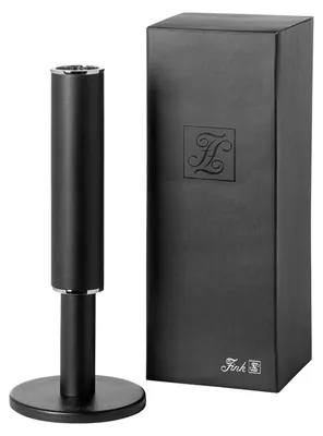 Produktbild von FINK Leuchter RITMO - hoher Kerzenhalter für Stabkerzen, Metall schwarz pulverbeschichtet, silberfarben, H 23,7 cm