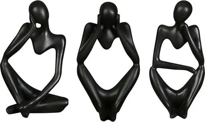 Imagen del producto de Unyqoos® Miniatura escultura abstracta de resina, 13 cm – Diseño hueco al estilo "El Pensador", ideal para salones, dormitorios y oficinas