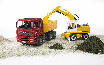 Produktbild von Baggermaschine mit drehbarem Kabine und funktionalem Baggerarm - Maßstab 1:16