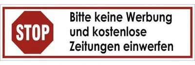 Produktbild von Dreifke® Aufkleber STOP Bitte keine Werbung u. e Zeitungen..., Folie...