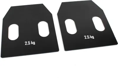Obrázek produktu pro Vyměnitelné desky na tělo Ocelové desky s úchyty 2 x 2,5 kg pro zátěžovou vestu