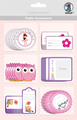 Produktbild von Papier Accessoires Schule Mädchen 6 Stück ca. 3,5 - 6 cm