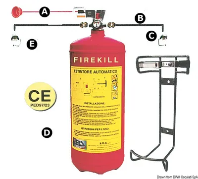 Produktbild von Firekill Feuerlöschanlage m. Druckmesser 12 kg , 1 Stück