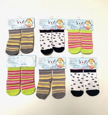Produktbild von Babysocken Set 6 Paar Socken für Mädchen mit Antirutschsohle Gr. 19 / 20 Multipack