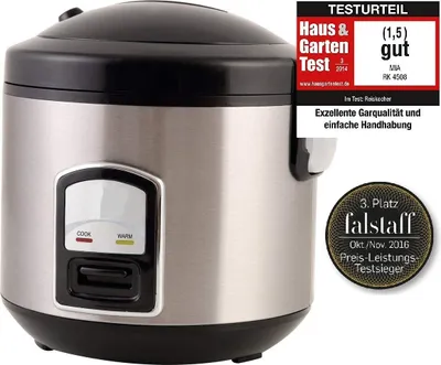 Produktbild von PerfectCook Edelstahl Reiskocher / Dampfgarer klein, 3in1 Funktion