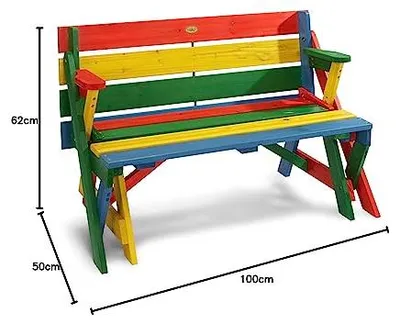 Produktbild von 687 Kinder-Picknickbank, Mehrfarbig, 100 x 99 x 58 cm