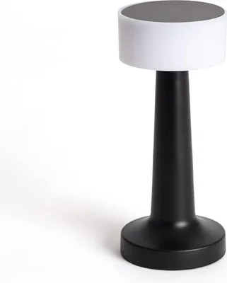 Produktbild von LED Tischlampe Tragbar Metall mit Wiederaufladbarem USB-Akku Greta Schwarz