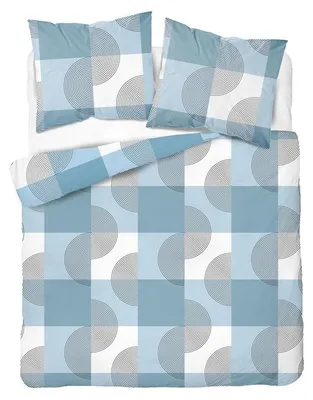 Produktbild von Bettwäsche, Flanellbettwäsche, Warm, Für den Winter 200x220 6040a Blaue Geometrie, KI-generiertes Bild