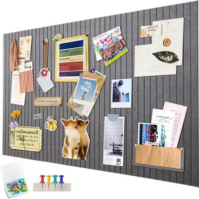 Immagine prodotto di Ibenzoa® Pannello in feltro autoadesivo, 60x40 cm, realizzato con feltro privo di sostanze chimiche, completo di 30 spille colorate – un modo elegante per organizzare le pareti in ufficio e in casa
