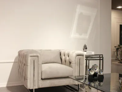 Immagine prodotto di Poltrona imbottita grigio chiaro Soggiorno Monoposto Poltrona relax in tessuto