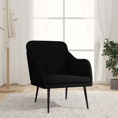 Produktbild von Design Sessel Schwarz 63x76x80 cm Stoff, Klassische Sessel 2024 Neu