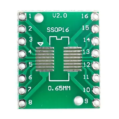 Produktbild von BerryBase SMD Breakout Adapter für SOP16 / SSOP16 / TSSOP16, 16 Pin, 0,65mm / 1,27mm