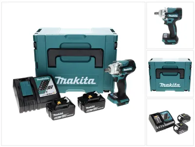 Zdjęcie produktu dla Akumulatorowy klucz udarowy Makita DTW 300 RGJ 18 V 330 Nm 1/2" bezszczotkowy + 2x akumulator 6,0 Ah + ładowarka + Makpac
