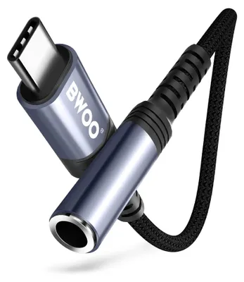 Zdjęcie produktu dla Bwoo Adapter Aux 3.5Mm - Usb-C Czarny Bz47