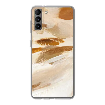 Produktbild von MuchoWow® Handyhülle Schutzhülle Hülle für Samsung Galaxy S21 Plus Farbe - Beige - Weiß Silikon Softcase Handy Hülle - Handy-Tasche