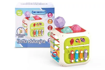 Zdjęcie produktu dla Kostka Edukacyjna E-Edu Iteraktywna Cymbałki Zabawka Dla Najmłodszych 6W1