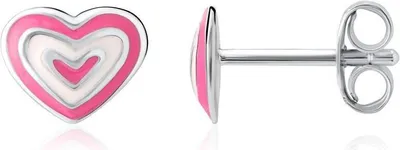 Produktbild von Herz Ohrstecker für Mädchen von Unique aus Sterlingsilber