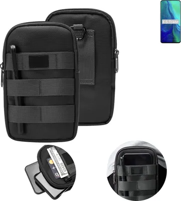 Produktbild von K-S-Trade Holster Gürtel Tasche kompatibel mit Oppo Reno 5G Handy Tasche Schutz Hülle dunkel-grau viele Fächer, 1x