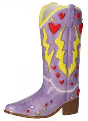 Image de Gift Company Vase Mignon « Bottes de cow-boy » violet 15 cm