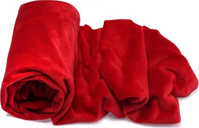 Obrázek produktu pro Minky pletenina hladký vzor, červená 50 x 160 cm