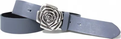 Produktbild von Ledergürtel Damen Echtleder 4 cm, Rosen-Schnalle altsilber, Motiv, FRONHOFER