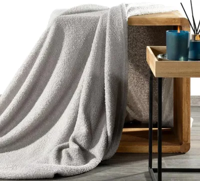 Produktbild von Eurofirany Decke Schäffchen Wohndecke Sofadecke BUKLA silber hellgrau 170x210 cm cm hellgrau