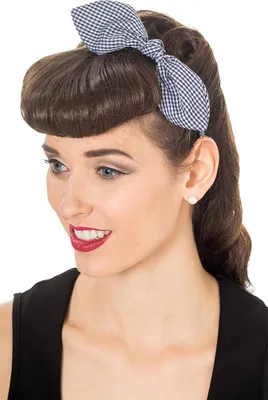 Produktbild von Banned Haarreif - Riley Gingham Blau